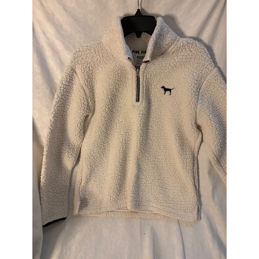 Victoria's Secret PINK Y2K Cabin Core Cozy Sherpa Fleece Quarter Zip Pullover XS